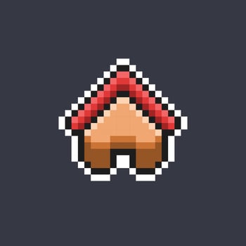 simple house in pixel art style vector