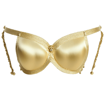 Luxurious Champagne Silk Bra A luxurious champagne silk bra with a rich lustrous texture adorned png