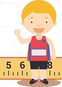 Sports cartoon illustrations. Long Jump vector