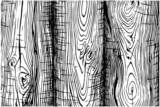 Distress dry wooden overlay texture. Template for design. Pattern for empty background. Illustration in engraved style. vector