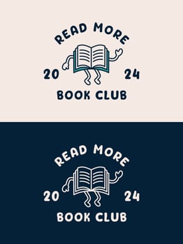 Read more book club positive typography. Stylish book mascot illustration for printable products. vector