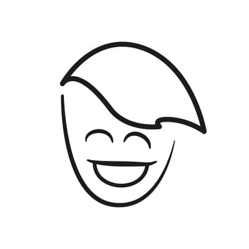 Smile icon illustration. black flat color. great for emoticons and design complements vector