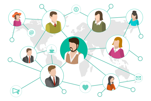 3D Isometric Flat Conceptual Illustration of Social Networking png