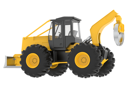 Skidder isolated on background. 3d rendering - illustration png
