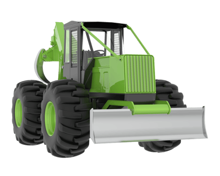 Skidder isolated on background. 3d rendering - illustration png