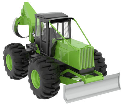 Skidder isolated on background. 3d rendering - illustration png