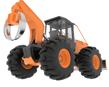 Skidder isolated on background. 3d rendering - illustration png