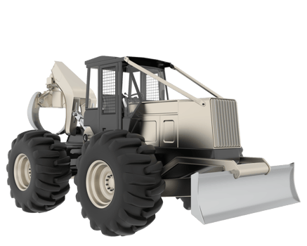 Skidder isolated on background. 3d rendering - illustration png