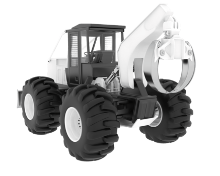 Skidder isolated on background. 3d rendering - illustration png