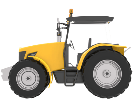 Big tractor isolated on background. 3d rendering - illustration png