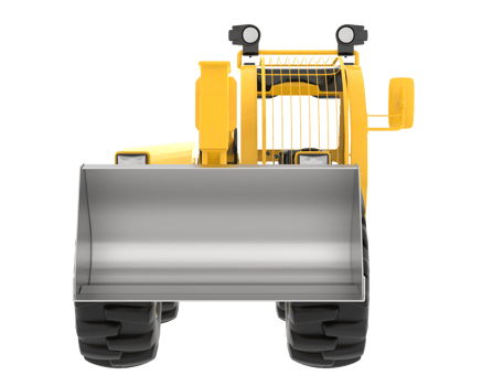 Versatile excavator isolated on background. 3d rendering - illustration png