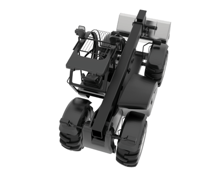 Versatile excavator isolated on background. 3d rendering - illustration png