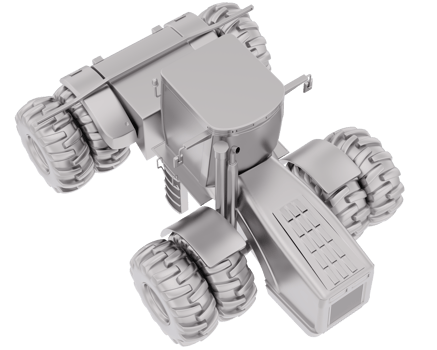 Large tractor isolated on background. 3d rendering - illustration png