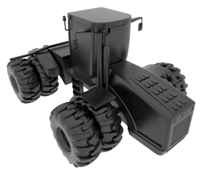 Large tractor isolated on background. 3d rendering - illustration png