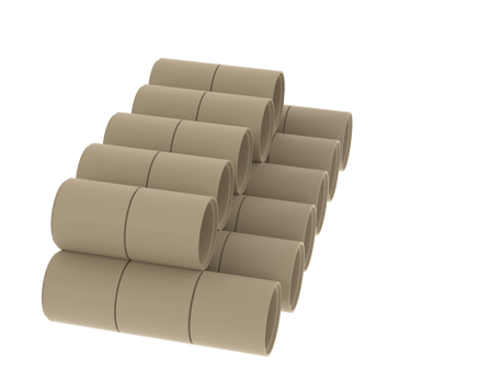 Construction pipes isolated on background. 3d rendering - illustration png