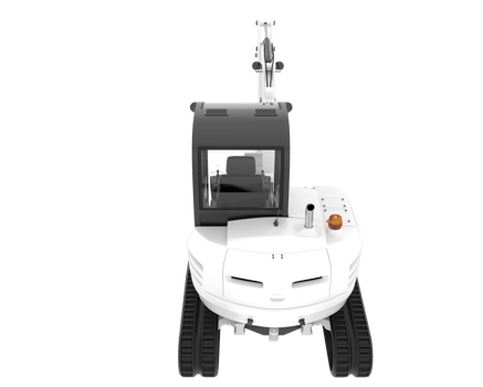 Compact excavator isolated on background. 3d rendering - illustration png