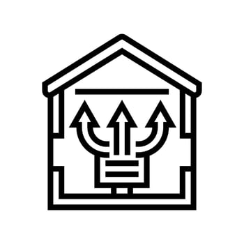 supply air ventilation line icon illustration vector
