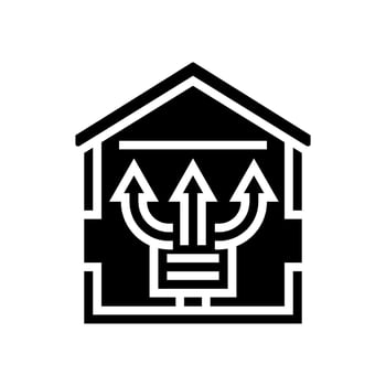 supply air ventilation glyph icon illustration vector