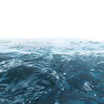 Waving Water in Ocean on Transparent Background png
