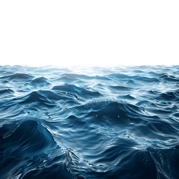 Waving Water in Ocean on Transparent Background png