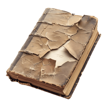 Vintage Cover Rusted or Break Book on Transparent Background png