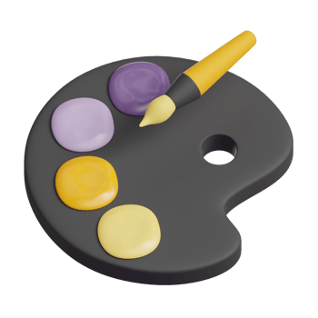 3d palette and brush education icon png