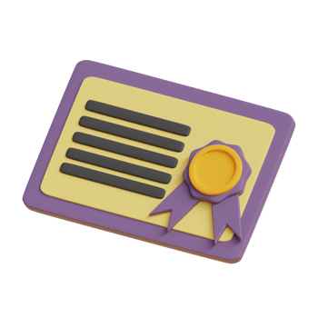 3d certificate education icon png
