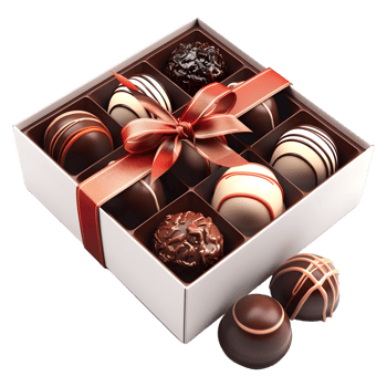 Chocolates in a Gift Box on Transparent Background png