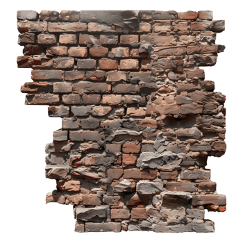 Wall Made with Bricks on Transparent Background png