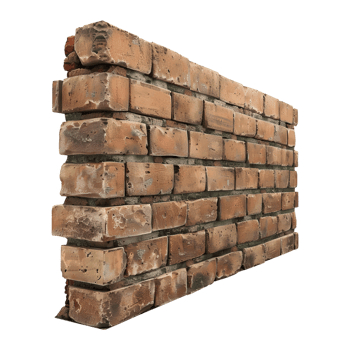 Wall Made with Bricks on Transparent Background png
