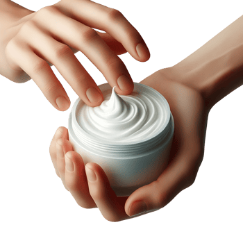 Jar with cream in male hands isolated. Organic cosmetics for skin care. Advertising cosmetics and environmentally friendly products. png