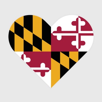 Maryland State Flag illustration. Maryland Flag. Maryland State Heart Flag. vector
