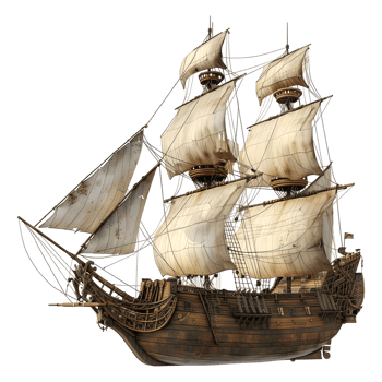 Pirate Ship on Transparent Background png