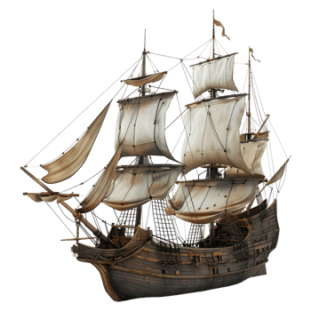 Pirate Ship on Transparent Background png