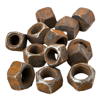 Rusted Bolts on Transparent Background png