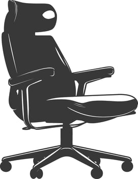 Silhouette Office Chair black color only vector