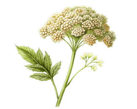 Yarrow Flower Grain Illustration Isolated on White Background png