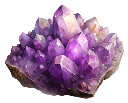 Amethyst Gemstone Grain Illustration Isolated on Transparent Background png