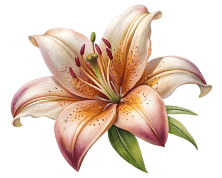 Lily Flower Grain Illustration Isolated on White Background png