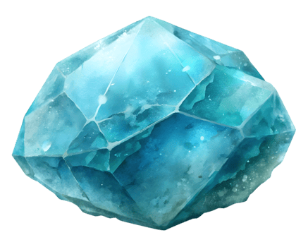 Aquamarine Gemstone Grain Illustration Isolated on Transparent Background png