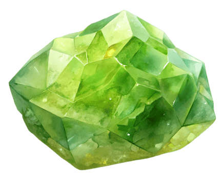 Peridot Gemstone Grain Illustration Isolated on Transparent Background png