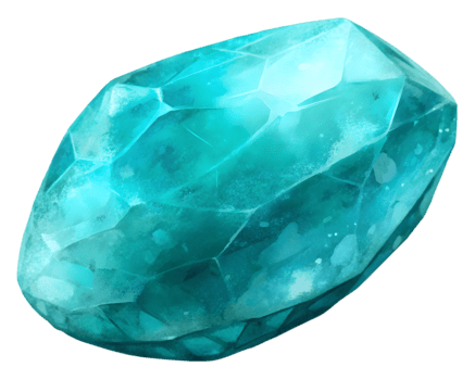 Turquoise Gemstone Grain Illustration Isolated on Transparent Background png