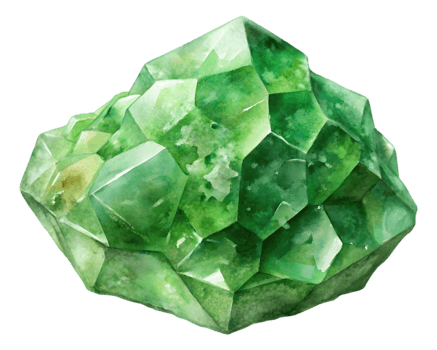 Diopside Gemstone Grain Illustration Isolated on Transparent Background png