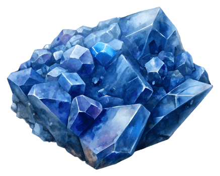 Dumortierite Gemstone Grain Illustration Isolated on Transparent Background png