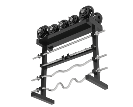 Weight rack isolated on background. 3d rendering - illustration png