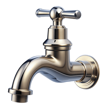 Shiny Brass Vintage Faucet Against Transparent Background png