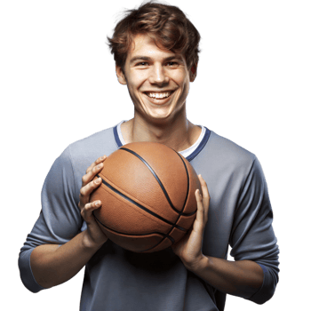 Smiling Young Man Holding Basketball ball png