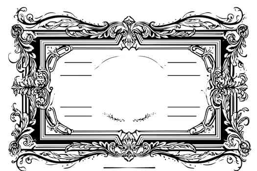 Vintage Victorian Ornamental Frame Classic Rococo Design with Golden Flourishes.Message Board. vector