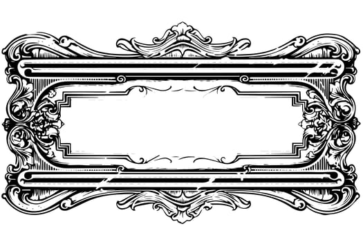 Vintage Victorian Ornamental Frame Classic Rococo Design with Golden Flourishes.Message Board. vector