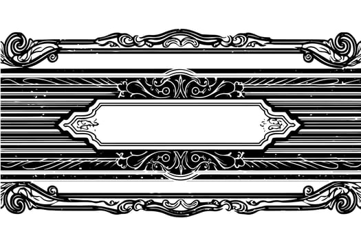 Vintage Victorian Ornamental Frame Classic Rococo Design with Golden Flourishes.Message Board. vector
